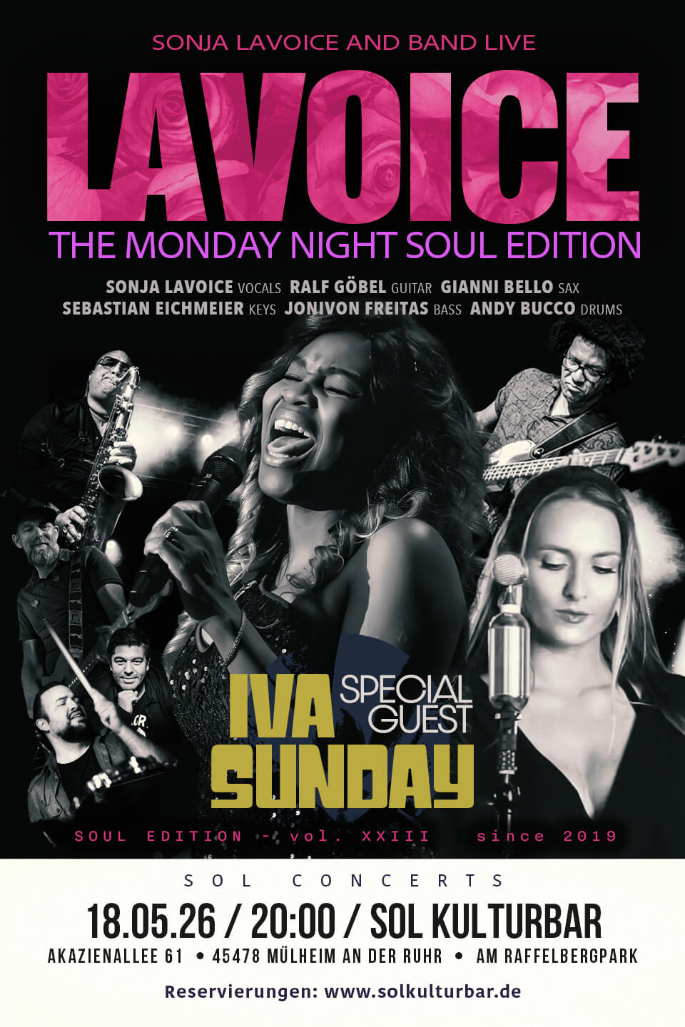 Sonja LaVoice & Band feat. Iva Sunday. Sol Concerts 18.05.2026
